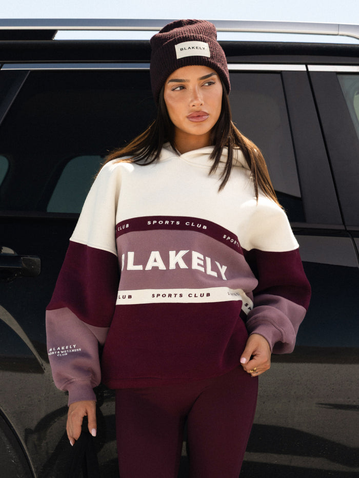 Alpine Oversized Hoodie - Dark Cherry & Washed Plum