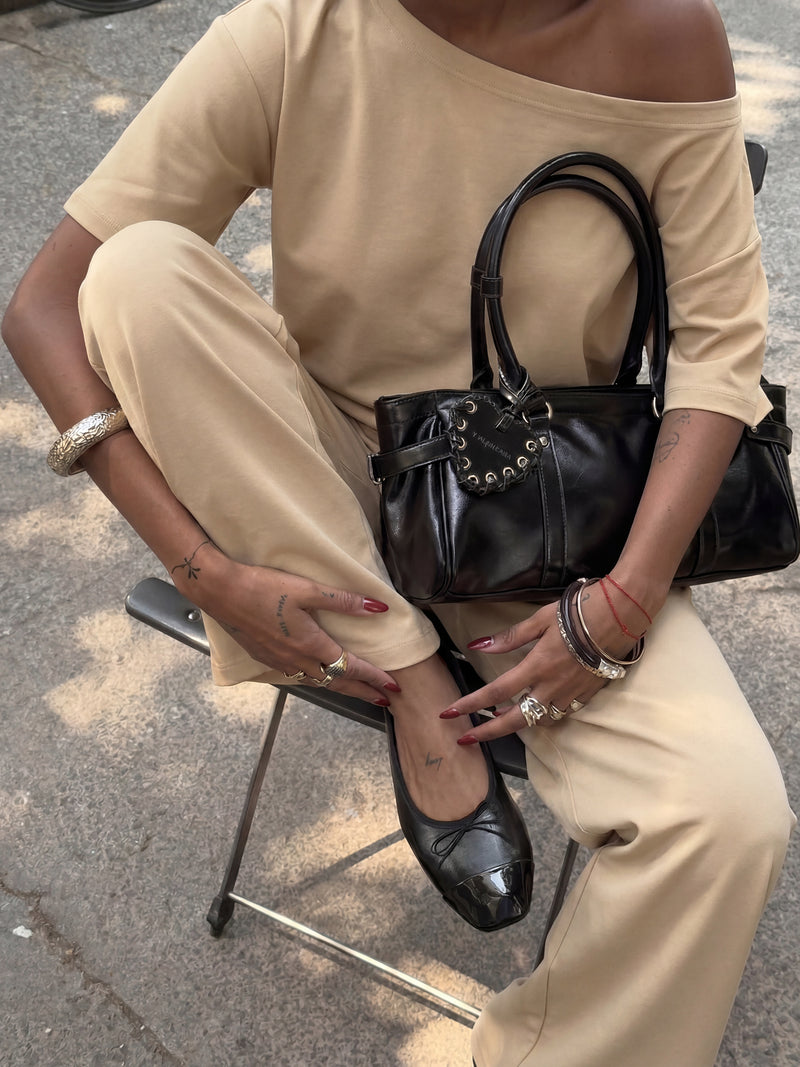 Cleo Wide Leg Trousers - Soft Tan