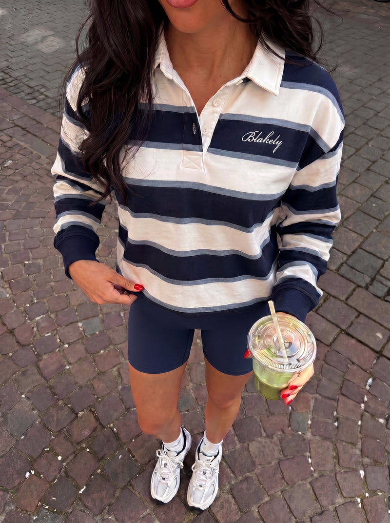Skye Stripe Rugby Shirt - Navy Mix