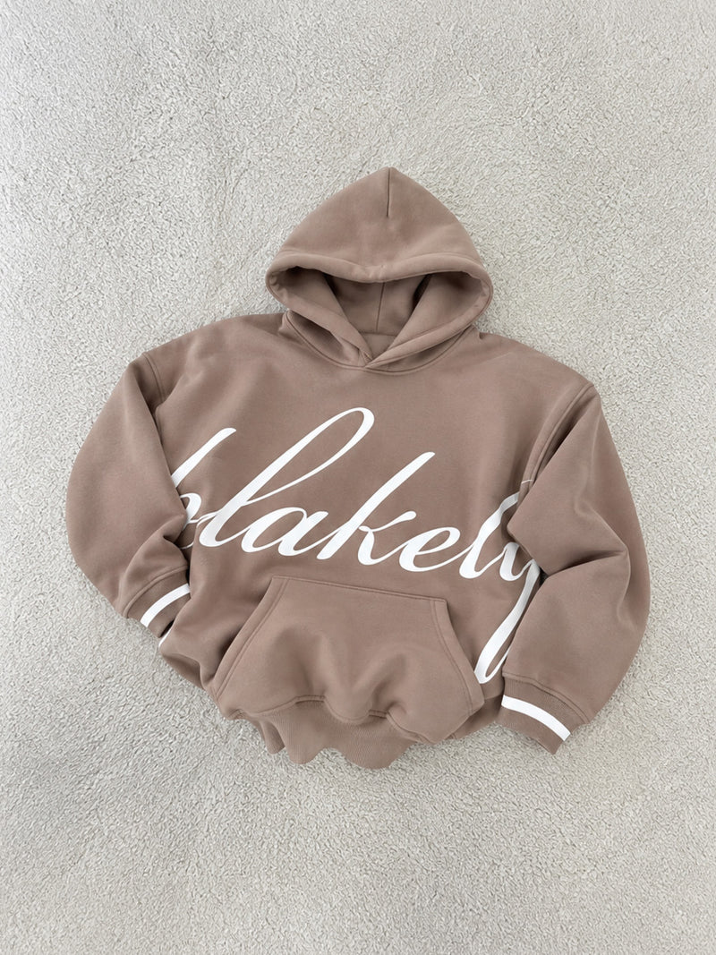 Margot Script Oversized Hoodie - Soft Brown