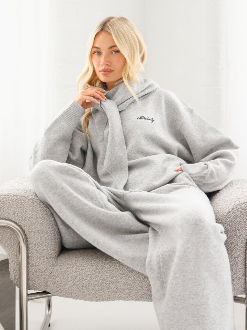 Oversized Knitted Jumper - Marl Grey