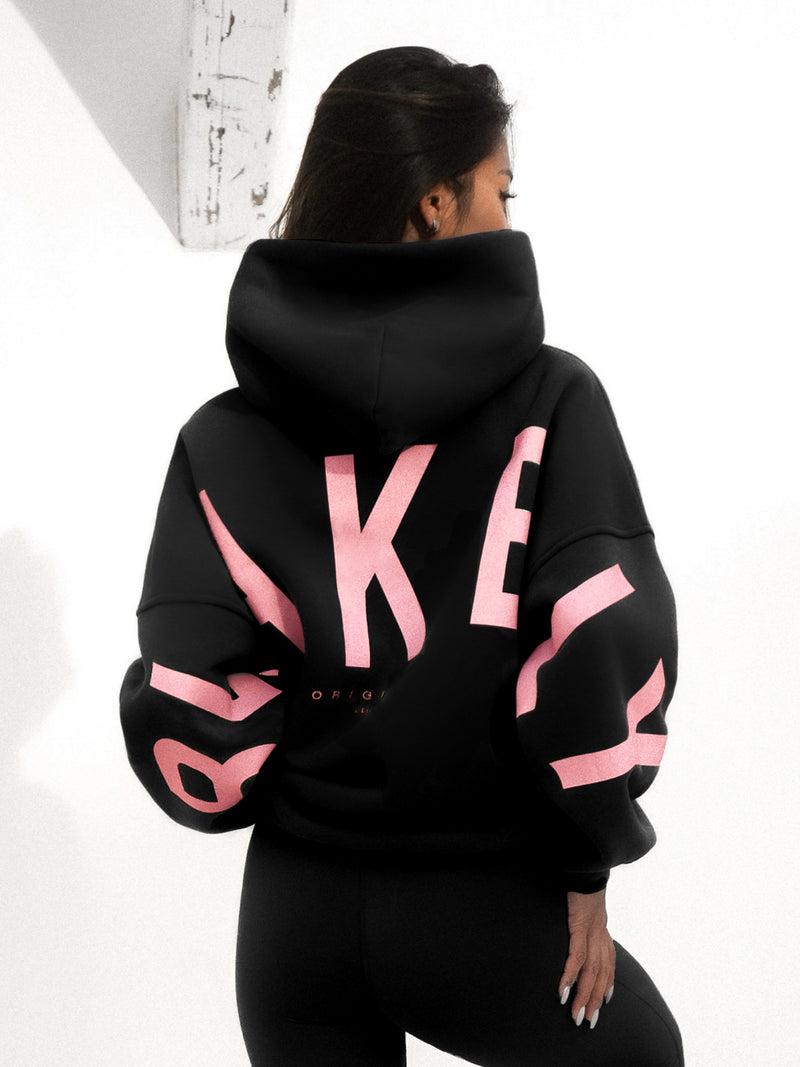 Members Isabel Oversized Hoodie - Black & Pink