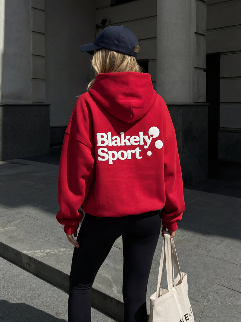 Motion Oversized Hoodie - Cherry Red