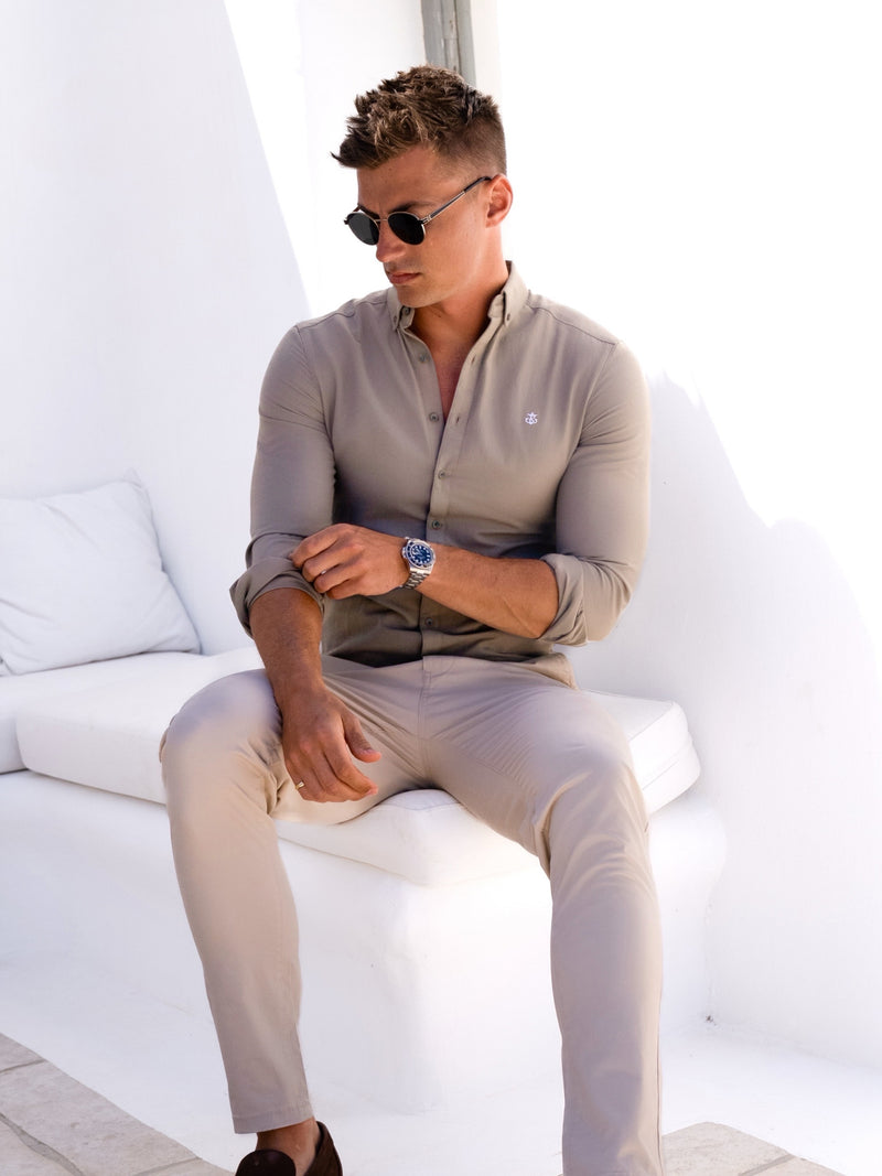 Carter Long Sleeve Shirt - Stone