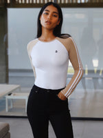 Bethan Bodysuit - White/Tan