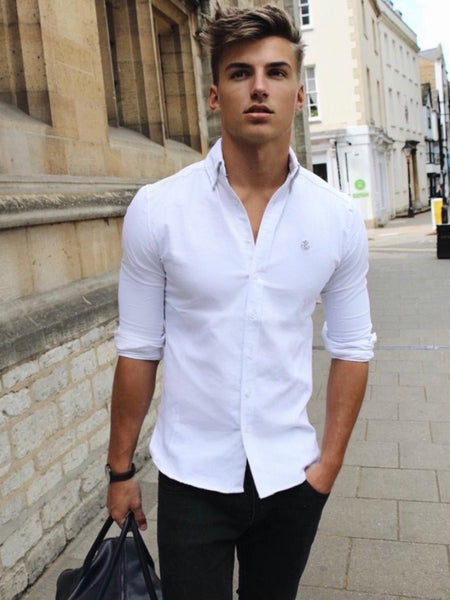 Aylsham Fitted Stretch Shirt - White – Blakely Clothing