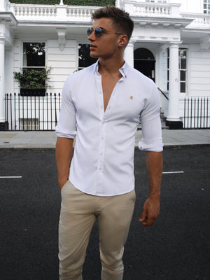 Monaco Fitted Stretch Shirt - White