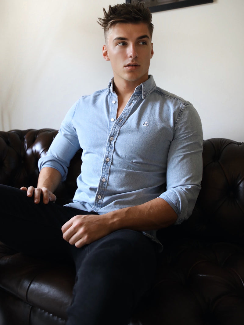 Blakely Clothing Ashdon Light Blue Denim Mens Shirt