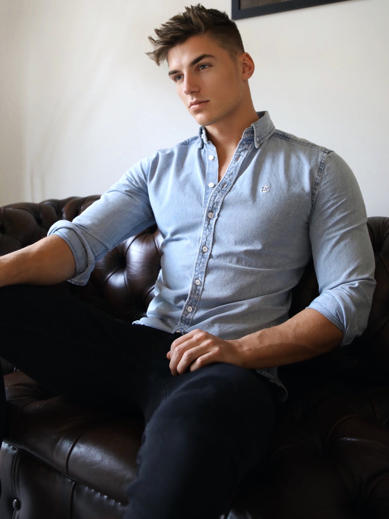 Blakely Clothing Ashdon Light Blue Denim Mens Shirt