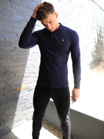 Harrow Long-Sleeve Polo Shirt - Navy