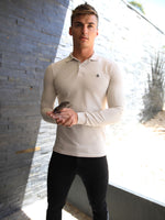 Harrow Long-Sleeve Polo Shirt - Stone