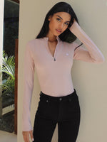 Kendall 1/4 Zip Bodysuit - Pink