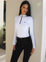 Kendall 1/4 Zip Bodysuit - White