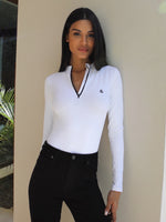 Kendall 1/4 Zip Bodysuit - White