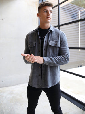 Blakely Clothing Richmond Oversized Grey Mens Shirt Jacket