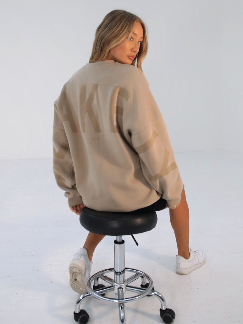 Isabel Tonal Oversized Jumper - Tan