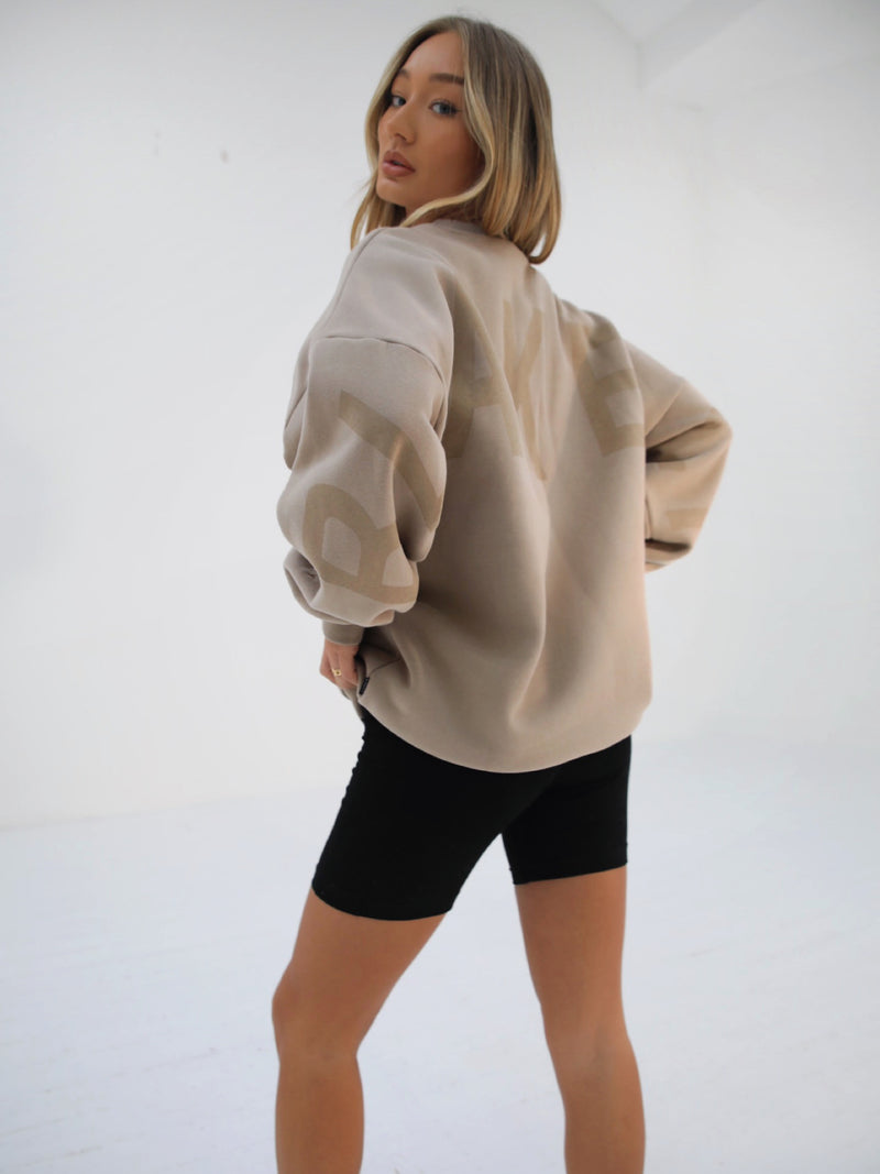 Isabel Tonal Oversized Jumper - Tan