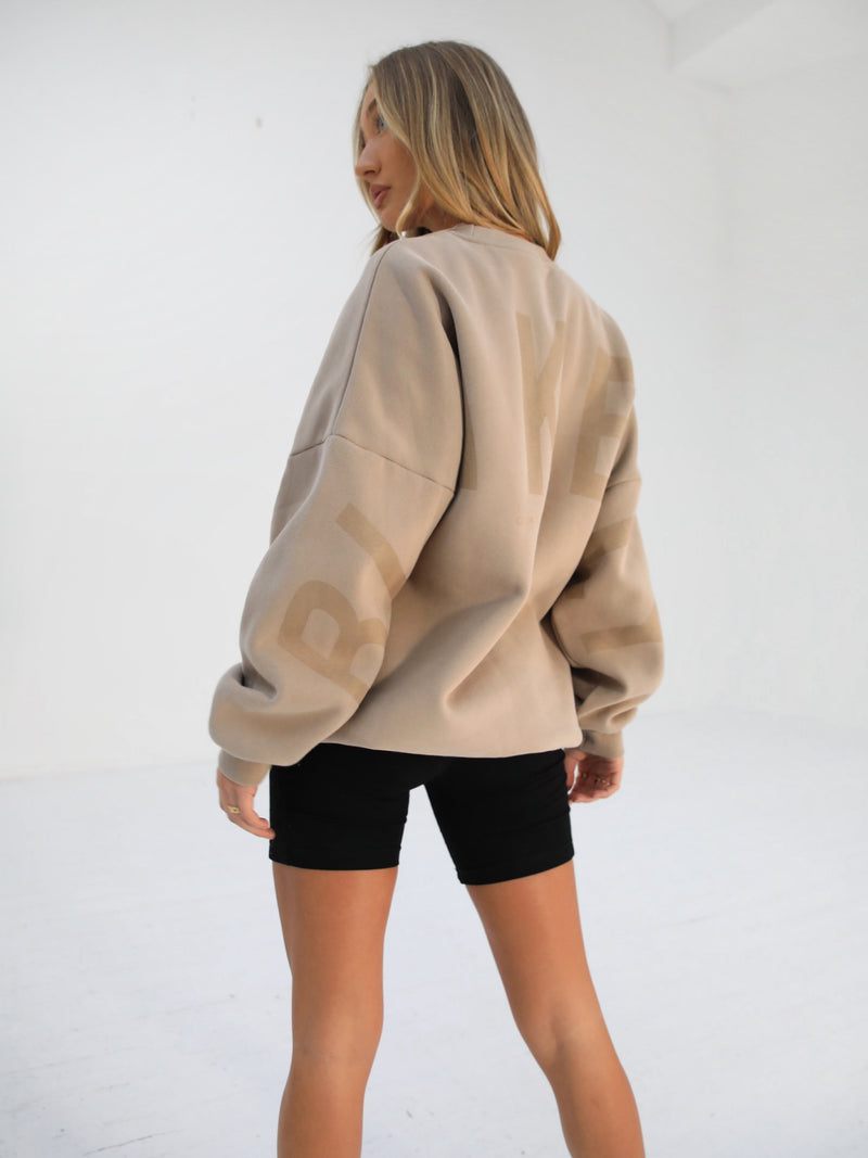 Isabel Tonal Oversized Jumper - Tan