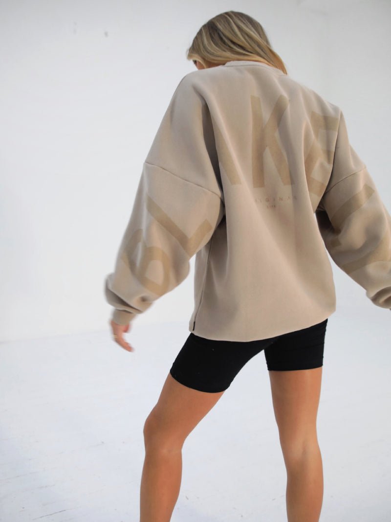Isabel Tonal Oversized Jumper - Tan