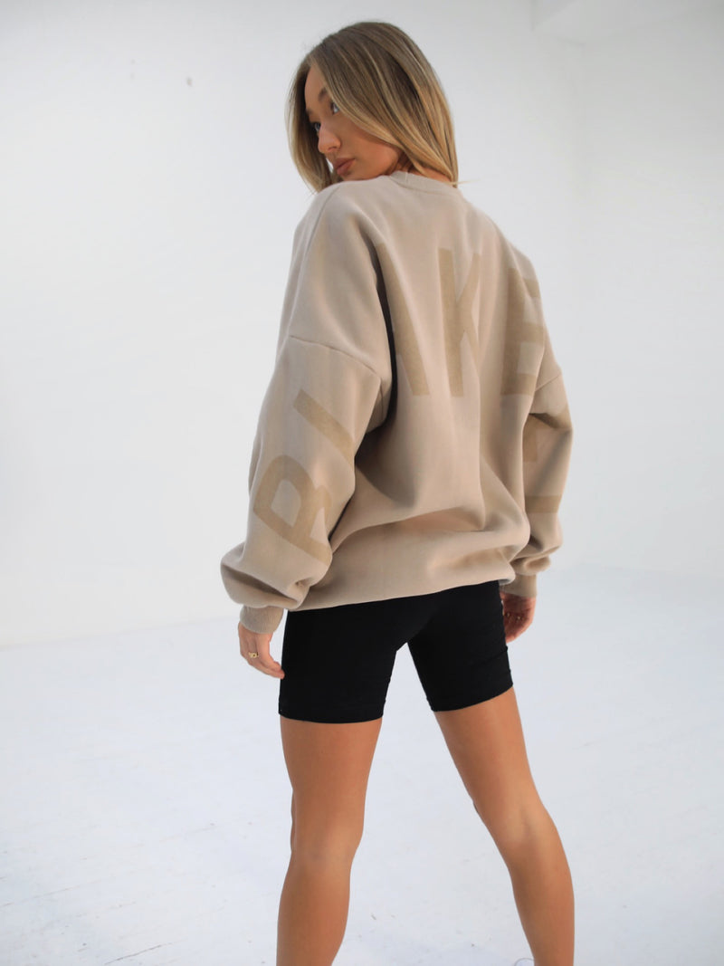 Isabel Tonal Oversized Jumper - Tan