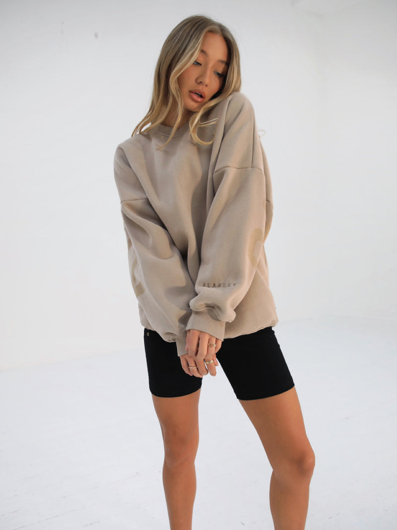 Isabel Tonal Oversized Jumper - Tan