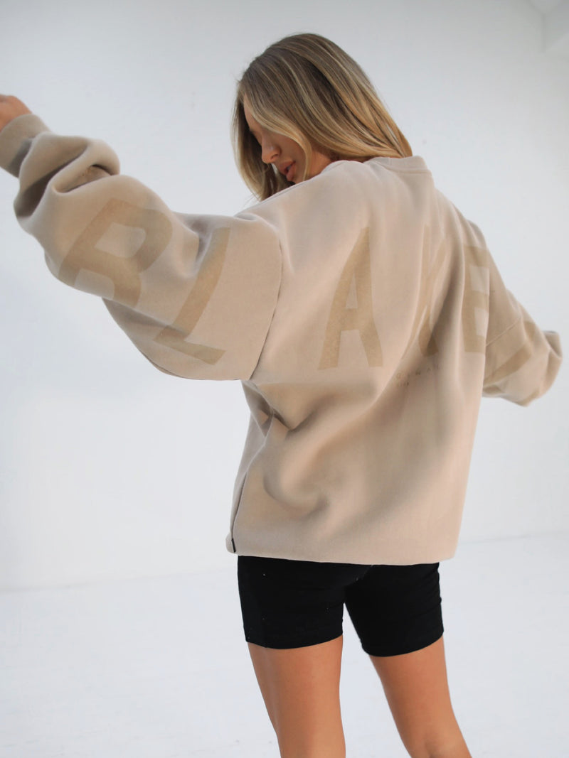 Isabel Tonal Oversized Jumper - Tan