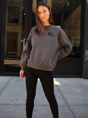 BLK Blackout Womens Oversized Jumper - Charcoal