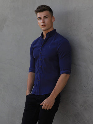 Cord Tortoiseshell Shirt - Navy