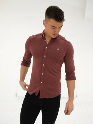 Byron Brushed Soft Shirt - Burgundy