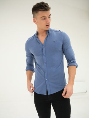 Byron Brushed Soft Shirt - Dusty Blue