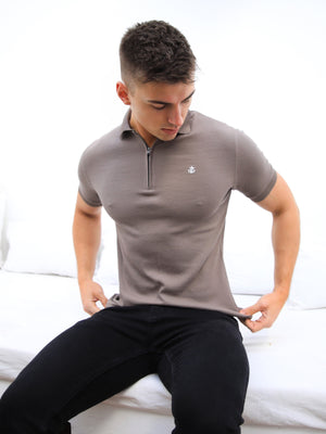 Amot Textured Polo Shirt - Grey