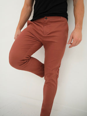 Sloane Stretch Fit Chinos - Brick Red