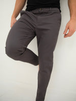 Cavill Slim Fit Tailored Chinos - Charcoal