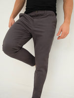Cavill Slim Fit Tailored Chinos - Charcoal