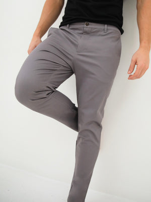Cavill Slim Fit Tailored Chinos - Grey