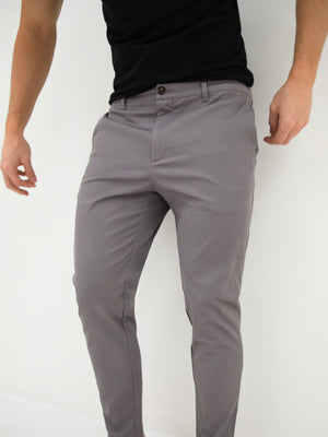 Cavill Slim Fit Tailored Chinos - Grey