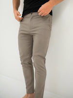 Cavill Slim Fit Tailored Chinos - Light Grey