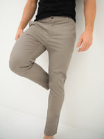 Cavill Slim Fit Tailored Chinos - Light Grey