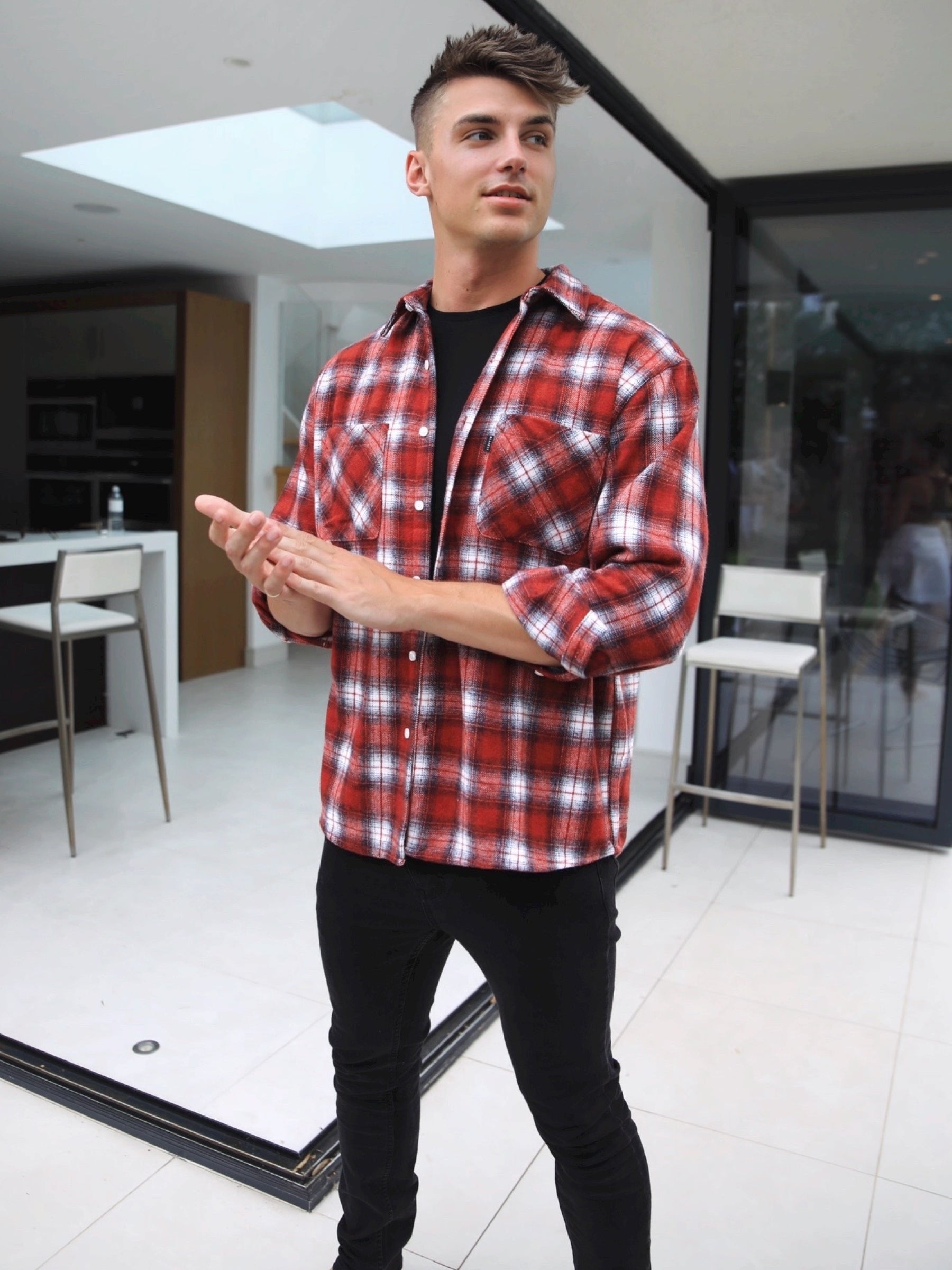 oversized red flannel