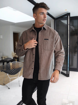 Halkirk Oversized Cord Shirt - Brown