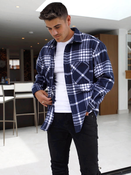 Blakely Clothing the Dayton Oversized Check Shirt - Navy