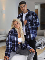 Dayton Oversized Check Shirt - Navy