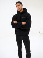 Borg Oversized Hoodie - Black