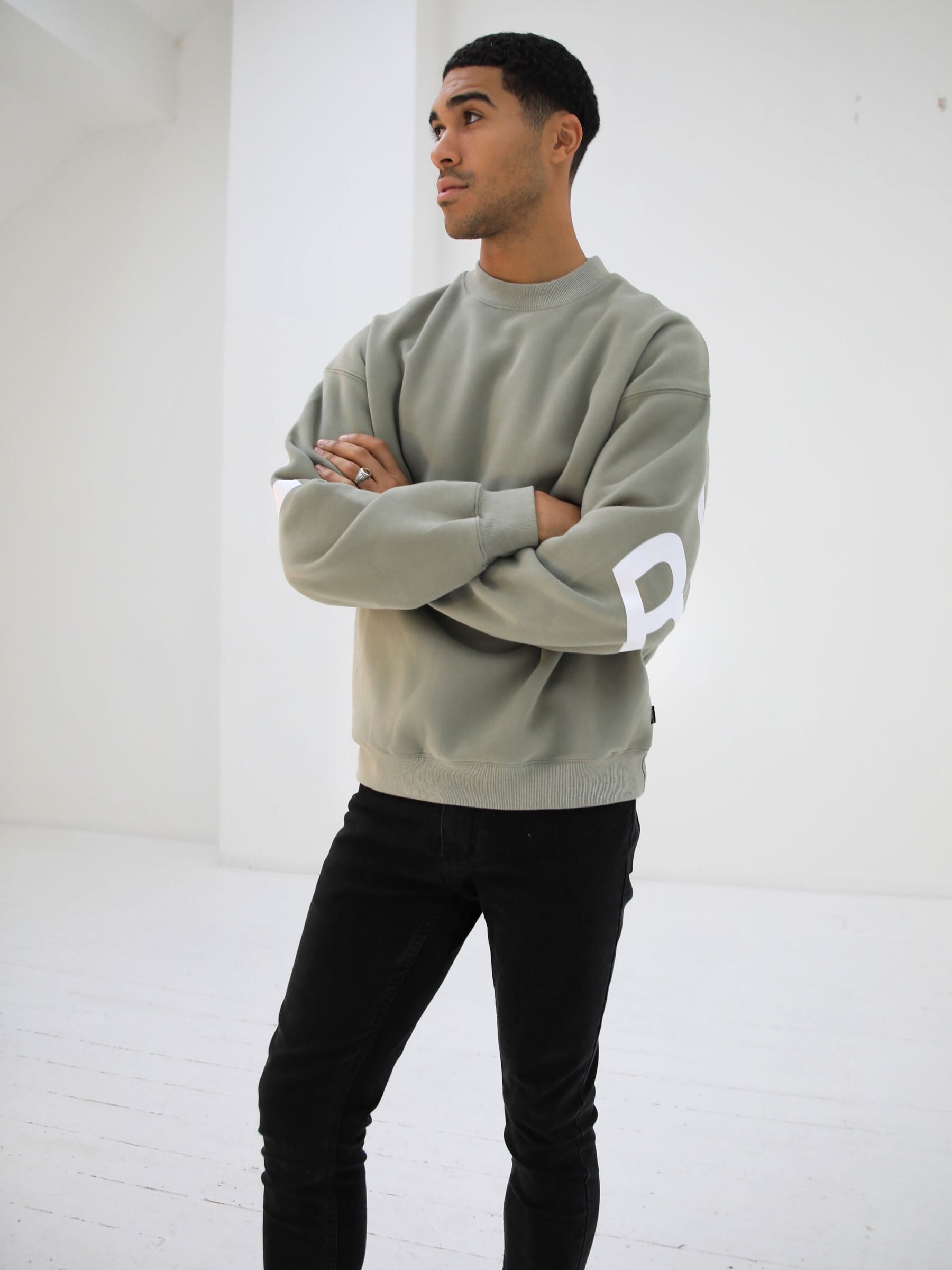 Mens oversized hot sale crew neck