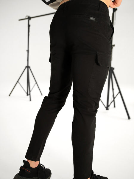 Black Cargo trousers with zip detailing  Buy Online  Terranova