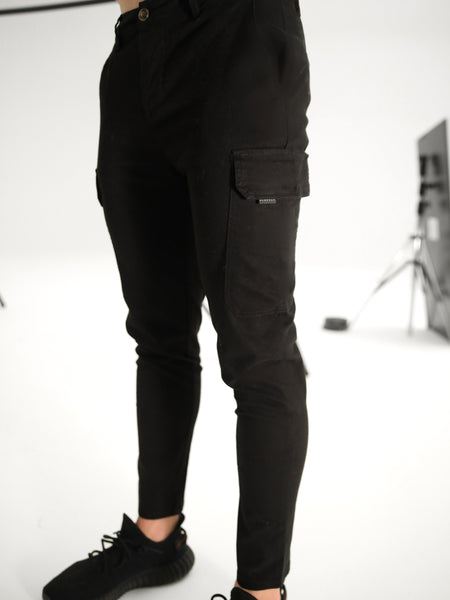 Black tight cargo sales pants