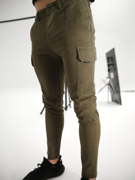 LTS Tall Khaki Green Belted Wide Leg Cargo Trousers  Long Tall Sally
