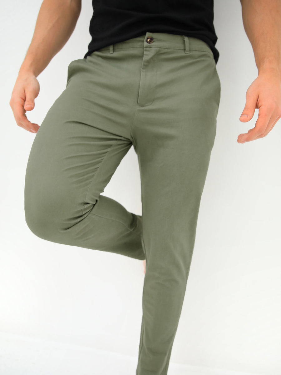 Buy Kingsley Mens Sage Green Slim Fit Chinos – Blakely Clothing