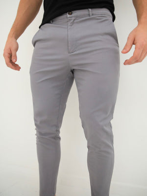 Kingsley Slim Fit Tailored Chinos - Slate Grey
