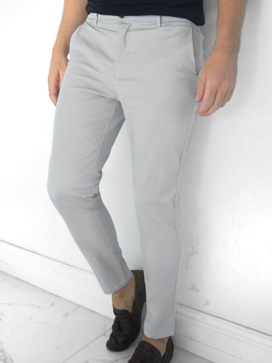 Buy Kingsley Mens Pale Grey Slim Fit Chinos – Blakely Clothing